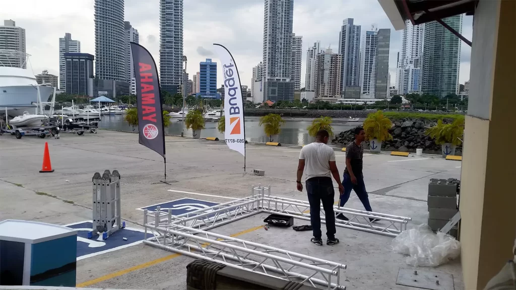estructura araña para banner medidas